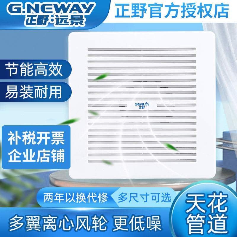 正野远景天花板管道式换气扇强力吸顶式排气扇吊顶低噪抽风机厨房