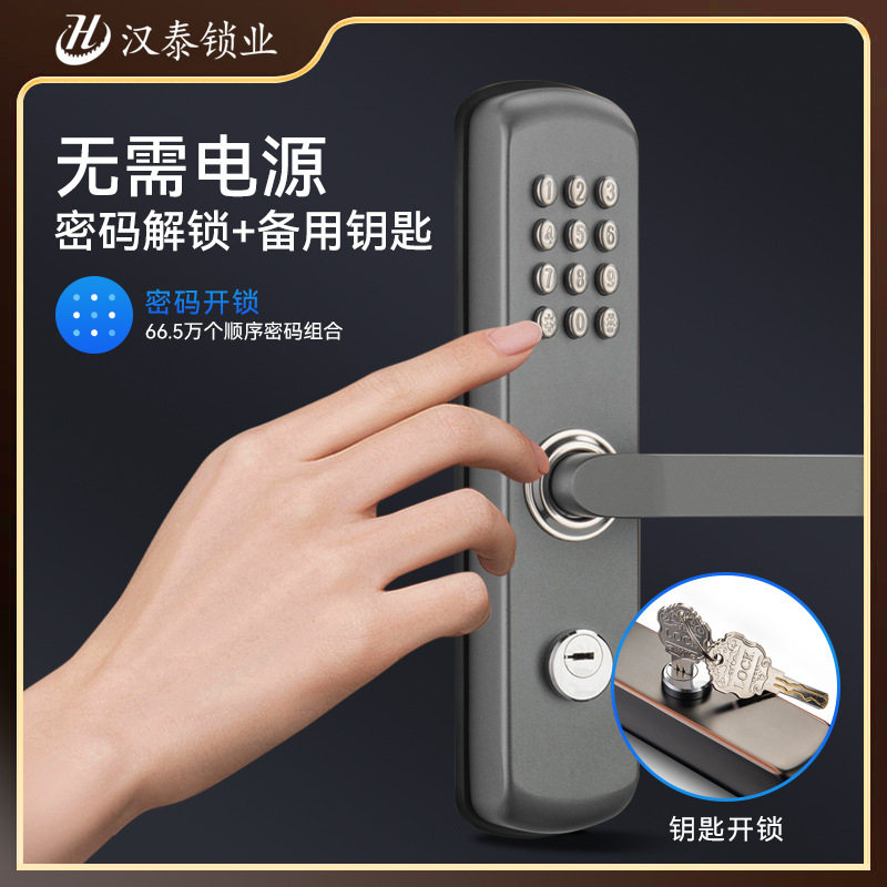 不锈钢机械密码门锁防盗防窥视防水防火c级锁芯环保节能图片