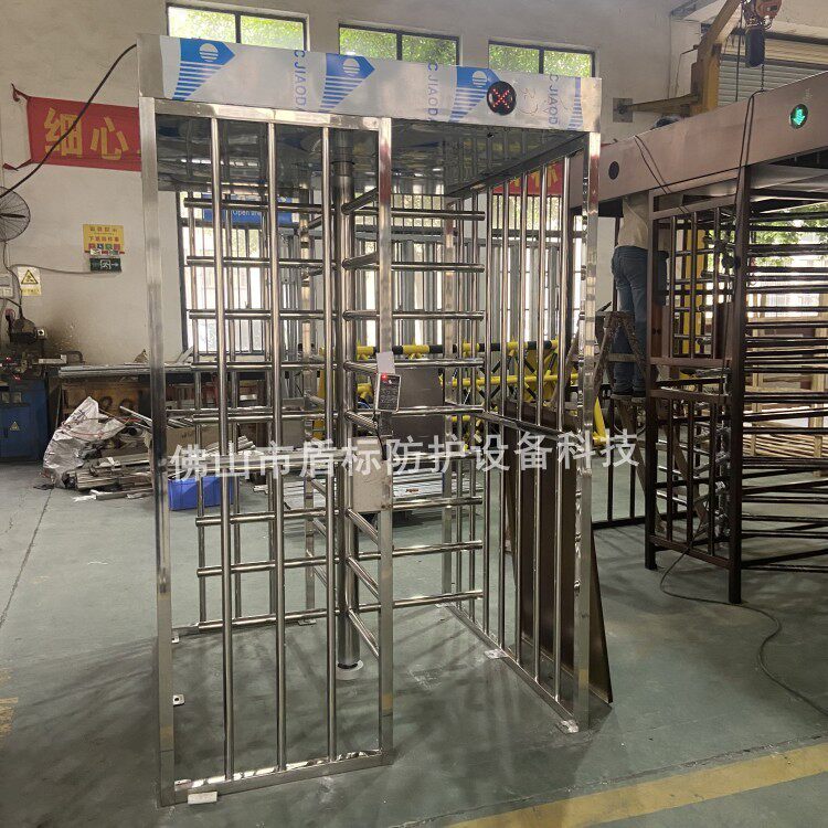 工地面部识别全高十字旋转门人行通道转闸门看守所不锈钢防尾随门