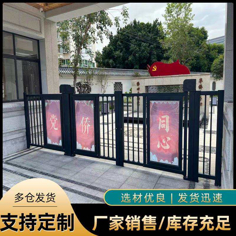 人行通道电动广告门栅栏锌钢自动门小区门禁系统人行通智能门