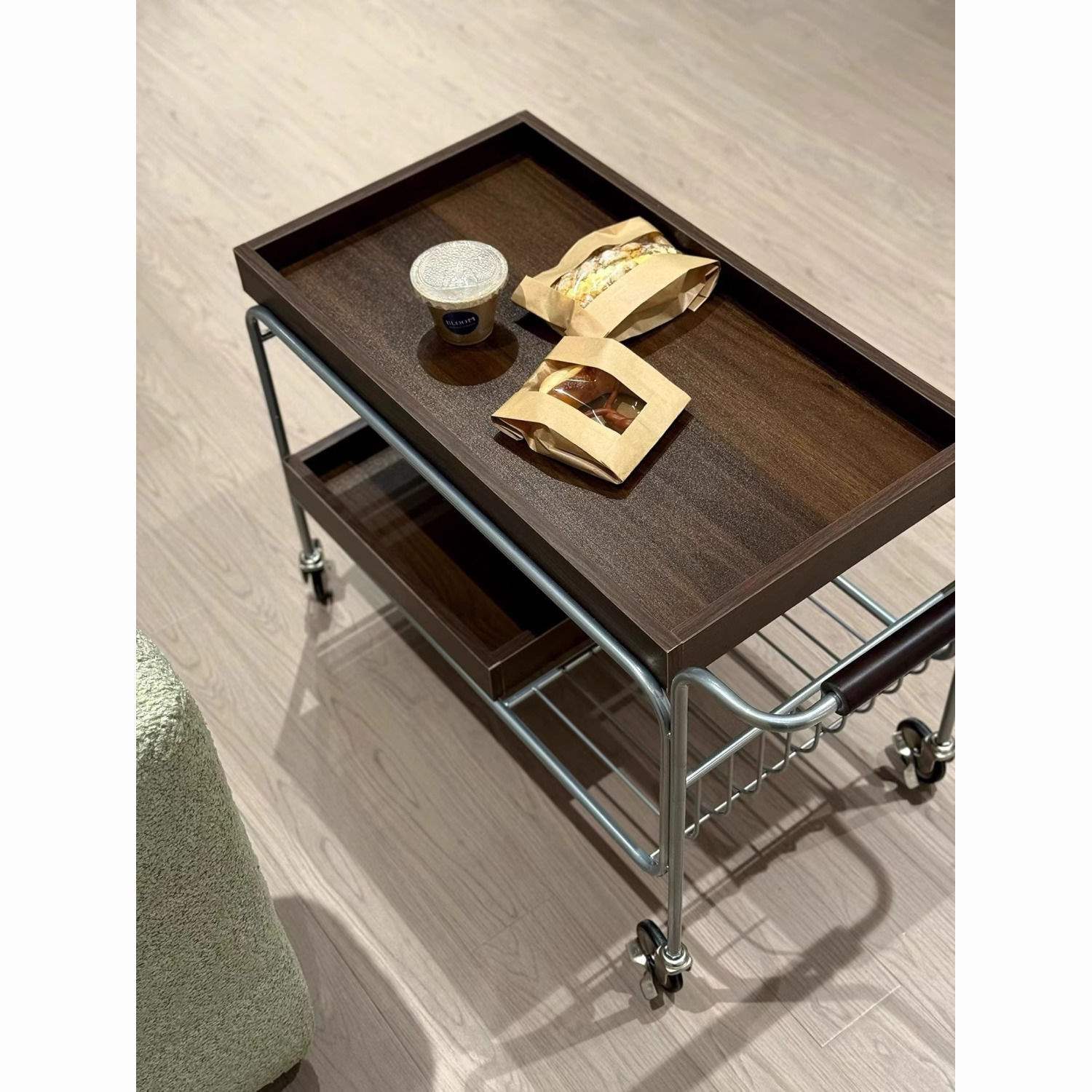 复古茶水小推车网红实木沙发边几中古日式可移动茶几客厅边柜餐车