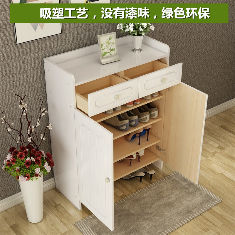 鞋柜实木简约现代门厅柜多层大容量客厅阳台白色玄关门口鞋柜木质