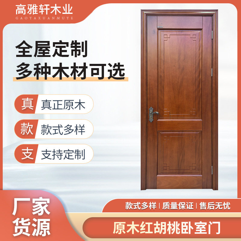 欧式现代红胡桃红橡木烤漆门