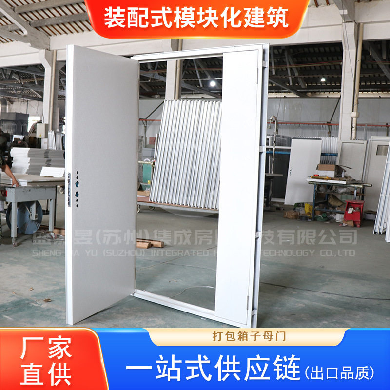 快拼箱打包箱集装箱子母门集装箱门工地钢制平板门工厂直供带副框