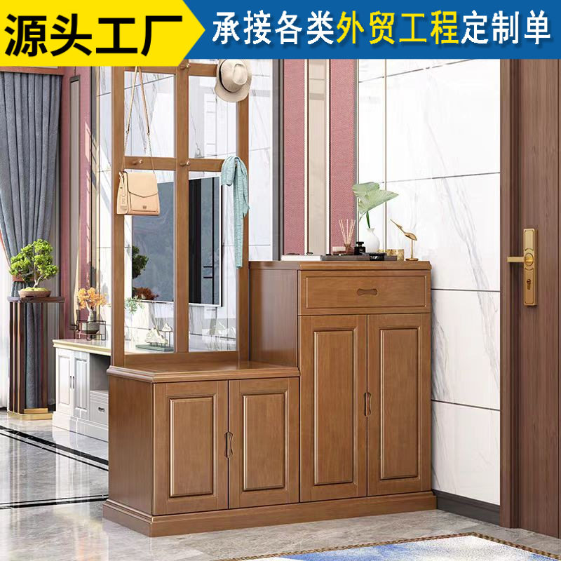 实木入户门玄关衣帽鞋柜1.2米