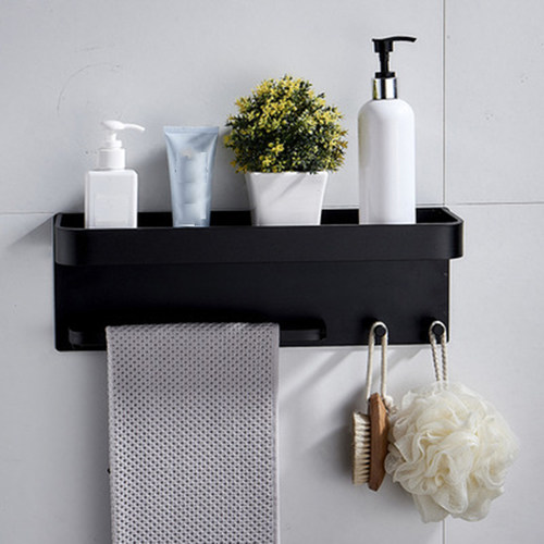 好货Self adhesive Punch-free Bathroom Black Bath Shower