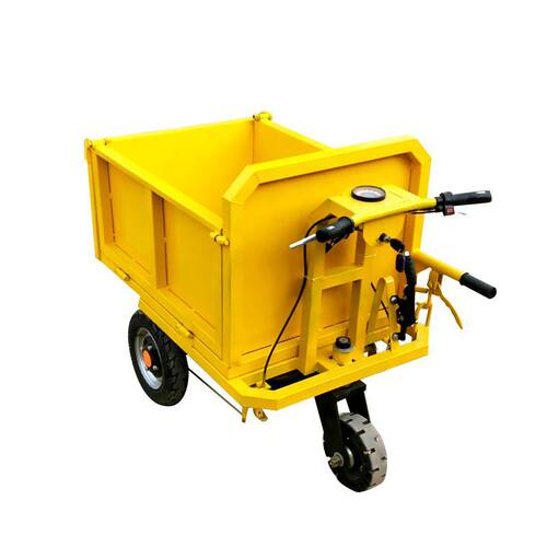 极速新款电动灰斗车平板斜斗工具车建筑翻斗手推车工程工地运输骑