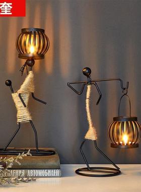 ins风幸福感小物件北欧摆件艺术感法式复古蜡烛台摆设家居装饰品