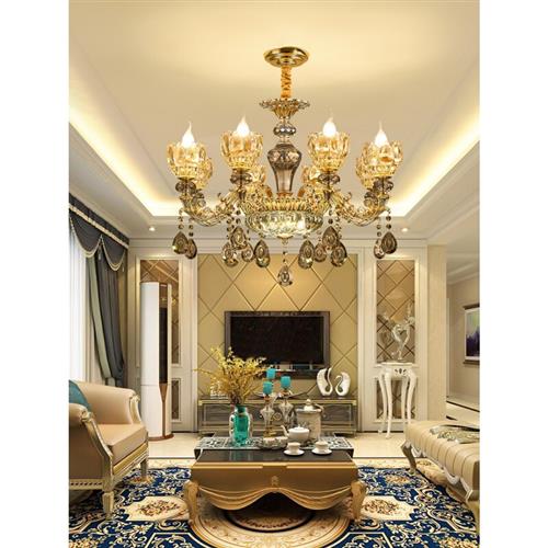 卡心轻奢水晶灯客厅灯吊灯简约大气饭厅卧室灯欧式别墅後现代灯具