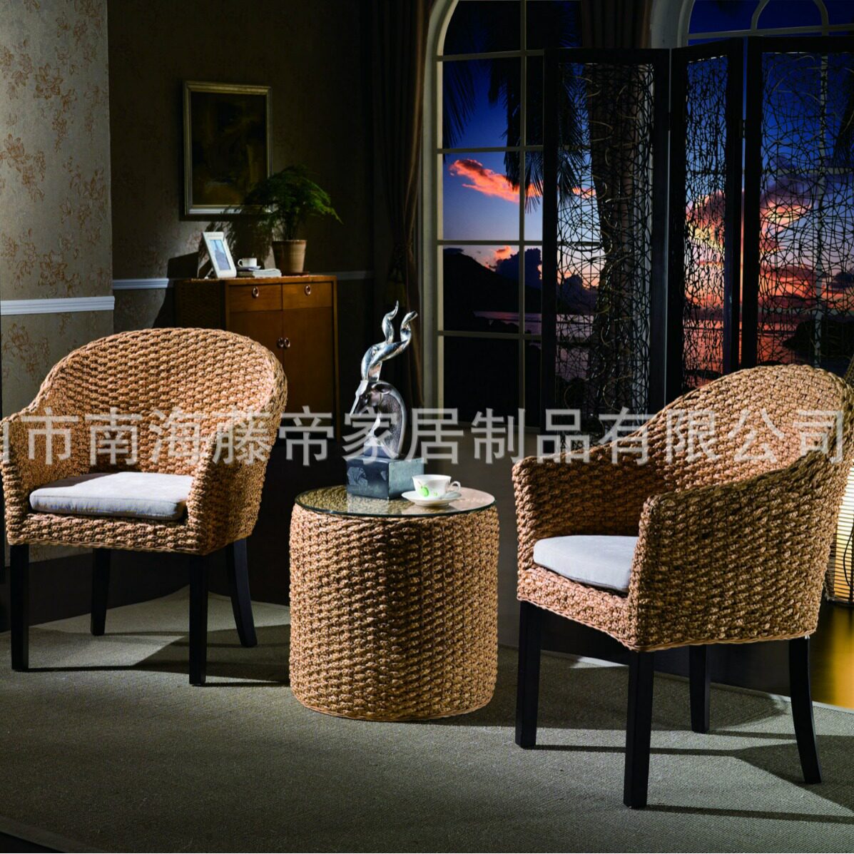 藤编休闲桌椅组合厂藤椅咖啡厅桌椅客厅酒吧桌椅阳台喝茶桌椅定制