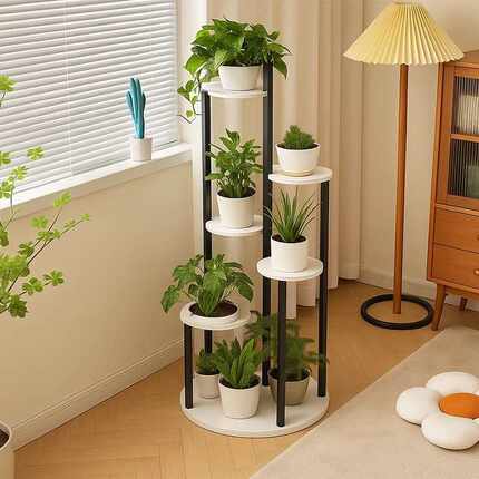 花架子客厅落地式2024新款铁艺造型室内花盆置物架多层阳台植物架