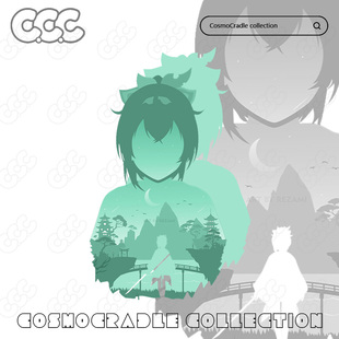 剪影系列 hololive 风真伊吕波 UV转印防水贴纸