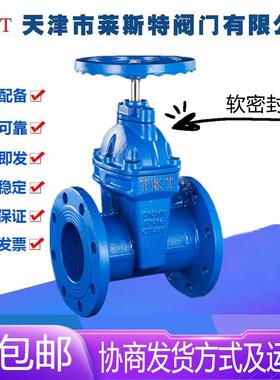 TKT天津莱斯特阀门Z45X-16Q铸铁弹性软密封法兰暗杆闸阀DN50-300