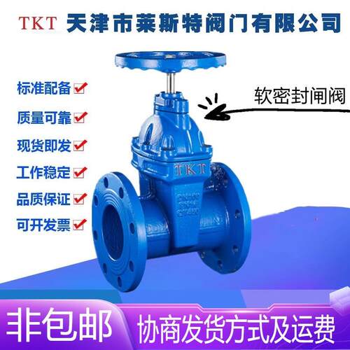 TKT天津莱斯特阀门Z45X-16Q铸铁弹性软密封法兰暗杆闸阀DN50-300