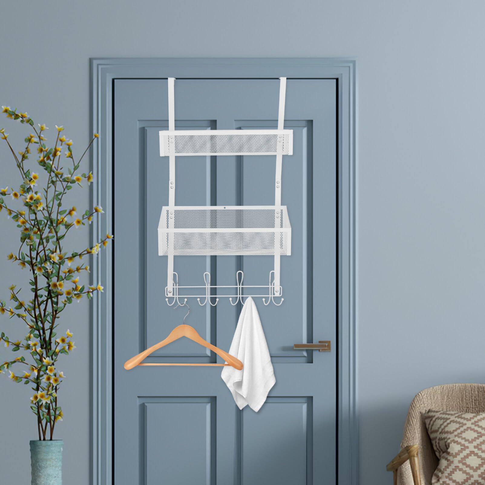 铁艺浴室门后挂架多层收纳置物架卧室免打孔收纳架门后杂物挂篮,电子元器件市场,电线扎带/束线带,淘宝优惠券,粉丝福利购,淘宝优惠卷