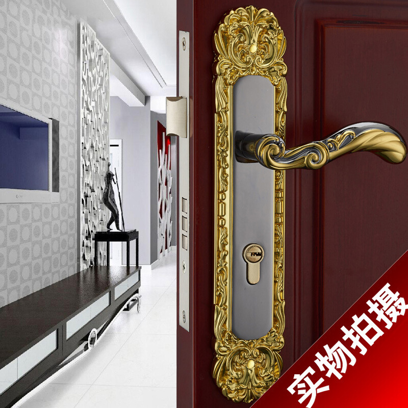 别墅大门对开门锁大厅静音室外双开门锁豪华大门锁把手门锁批发