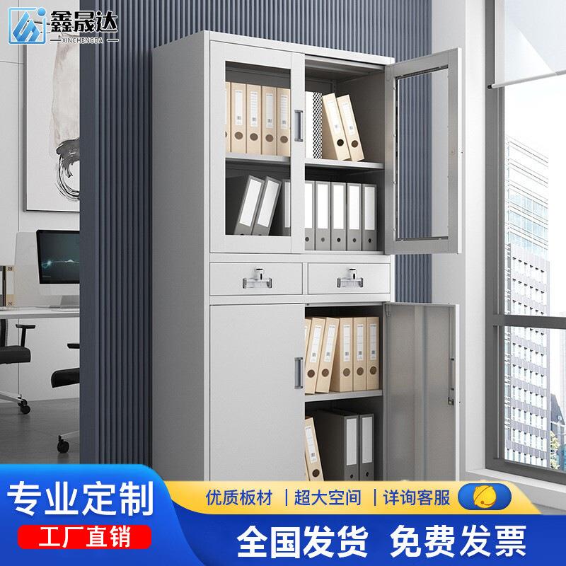 钢制文件柜办公室财务凭证柜铁皮柜带锁储物柜带抽屉档案柜资料柜