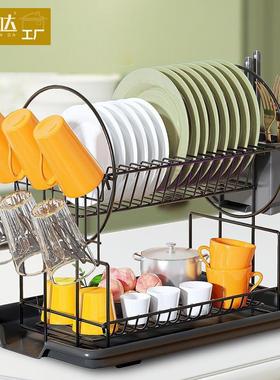 厨房大容量碗架沥水架放碗架子水槽上方的碗碟沥水收纳架dishrack