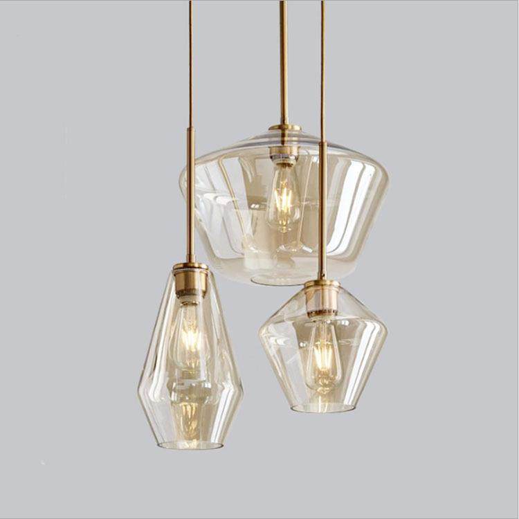 北欧现代简约咖啡厅设计师创意吧台客厅灯餐厅电镀香槟金玻璃吊灯,家装灯饰光源,智能吊灯,淘宝优惠券,粉丝福利购,淘宝优惠卷
