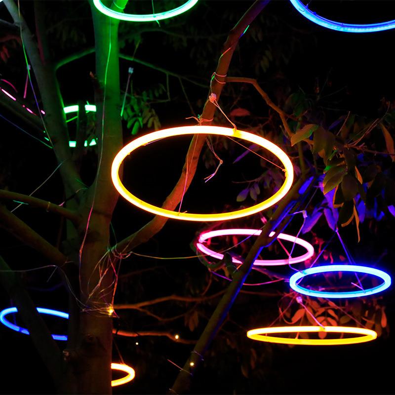 户外工程亮化圆圈灯 LED许愿环灯街道挂树装饰灯室外防水彩灯串