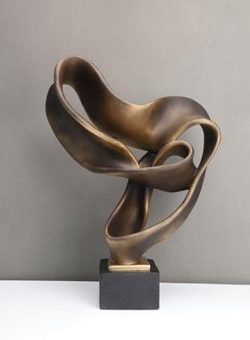 北欧树脂飘带样板房地标摆件工艺品售楼部卧室书房客厅餐厅装饰品