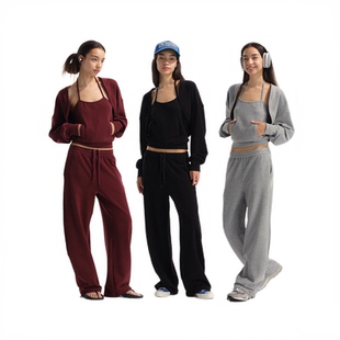 little 香蕉卫裤 guys 挂脖插袋背心 三件套 宽松亲肤外搭罩衫 Two