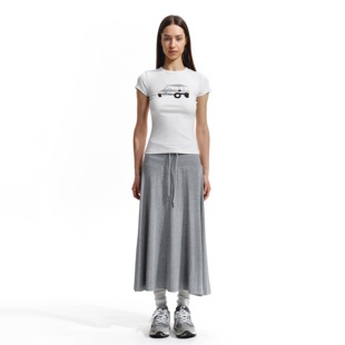 基础纯色抽绳A字中长款 guys 伞裙 little Two