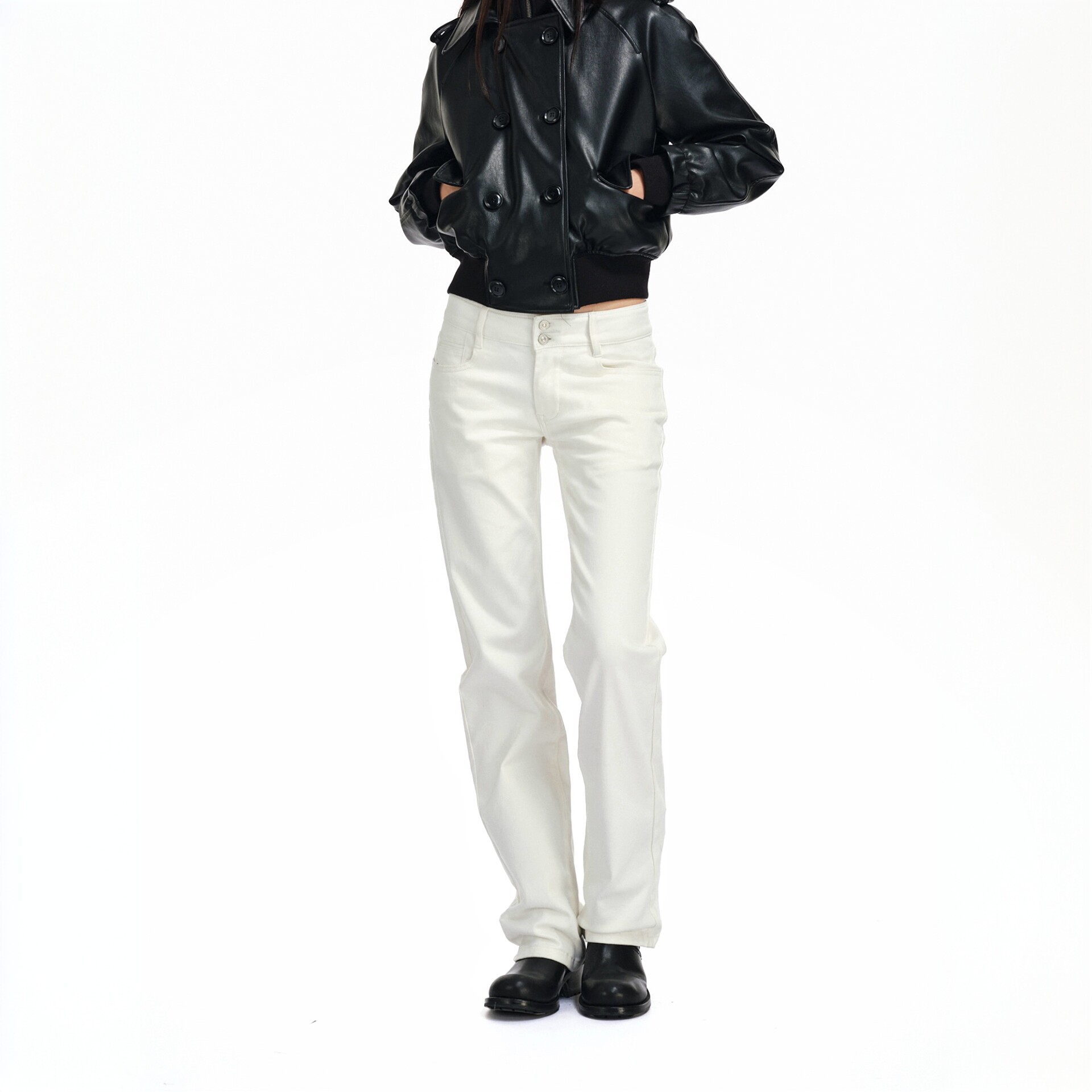 Two little guys*高质感有机棉小直筒休闲长裤