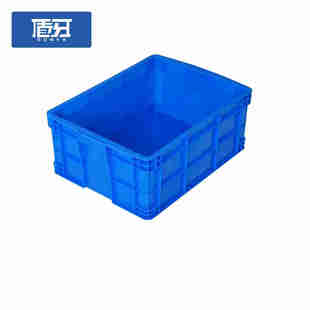件 现货盾牙加厚塑料周转箱仓储转运物流箱工业蓝色塑胶箱零件盒元