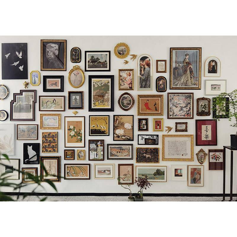 随便搭配都好看的照片墙新中式法式小众组合装饰画文化背景墙画
