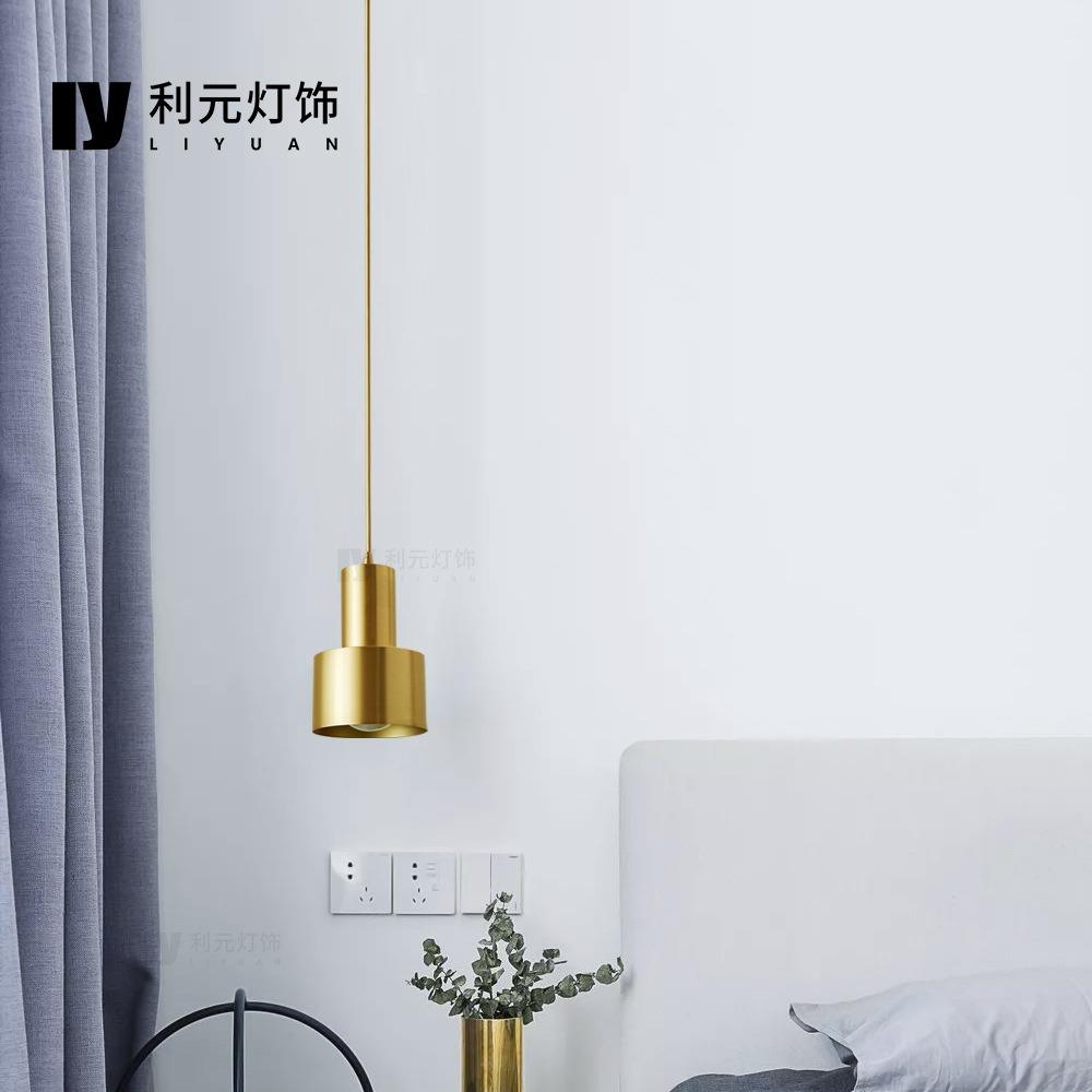 全铜北欧手电筒单头小吊灯餐厅楼梯吧台咖啡厅餐厅小吊灯