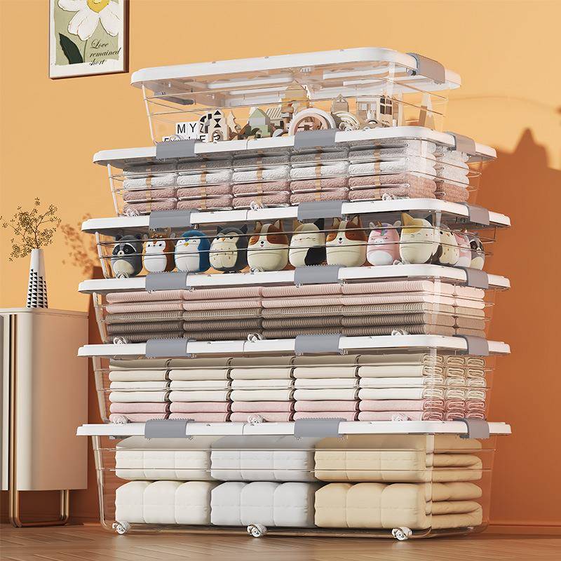 床底收纳箱扁平塑料衣物被子整理箱收纳储物箱沙发透明床下收纳箱