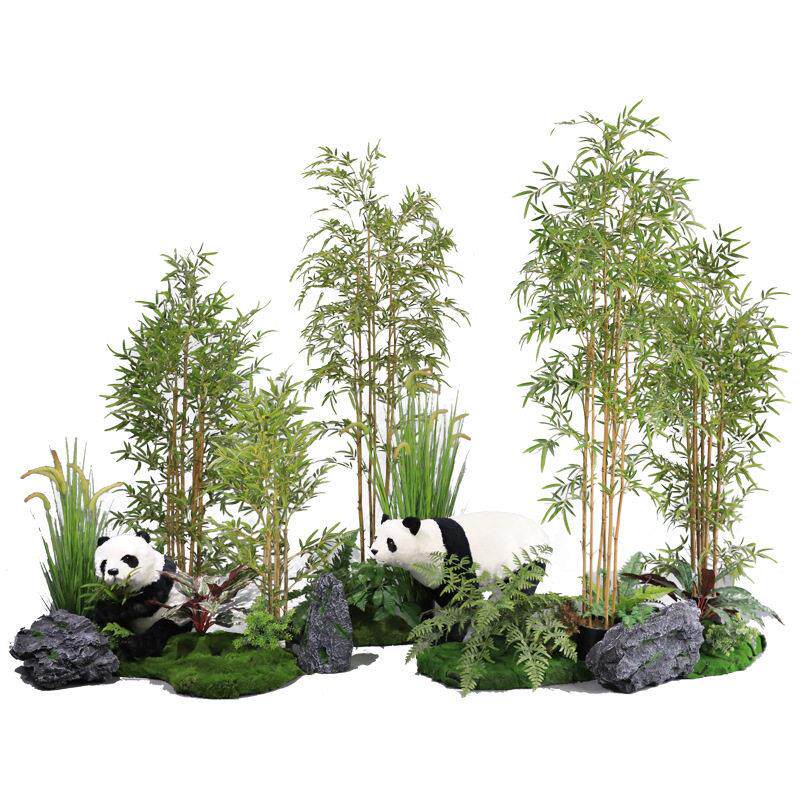 大型仿真绿植造景仿生植物组合景观室内落地摆件盆栽仿真竹子造景