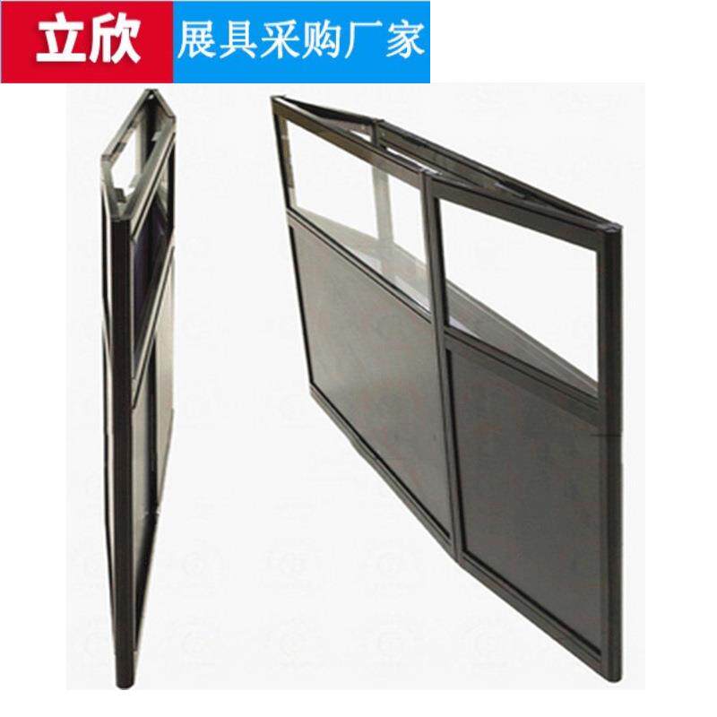 热销玻璃展示柜珠宝首饰博物馆黑色便携式展柜铝合金玻璃展示柜