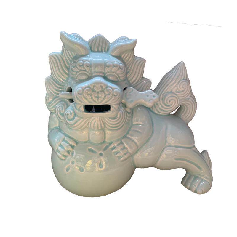 陶瓷狮子新中式摆件一对家居门口装饰品摆设