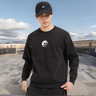 新款 男生青少年高中生内搭秋冬装 潮牌 加绒加厚圆领衫 情侣卫衣男士