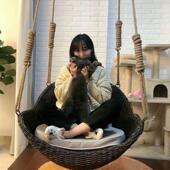 家用吊篮藤椅室内阳台吊椅摇椅网红摇篮椅庭院懒人吊床户外秋千椅