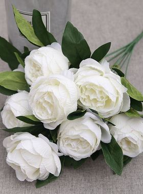 10 Heads Artificial Peony Bouquet Home Decor Flower Arrangem