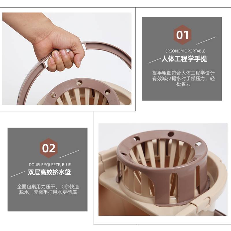 拖把桶家用清洁桶老式拖把挤水桶塑料墩布桶带滑轮老式地拖桶水桶