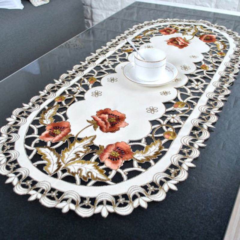Rectangular Tablecloth Floral Table Cloth Mat Decoration Ova