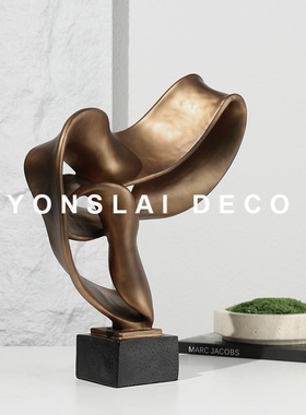 现代简约创意抽象雕塑摆件售楼处样板间桌面书房书房玄关软装摆设