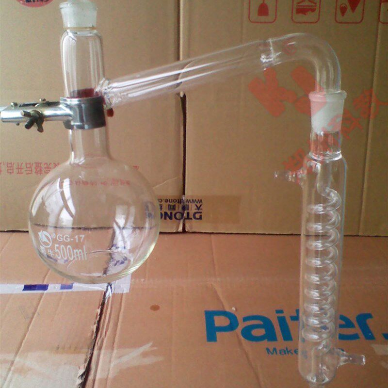 极速全玻蒸馏器500ml氨氮蒸馏装置提炼精油蛇形 制取花露水