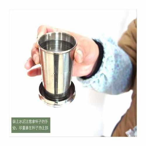 可伸缩杯子大号折叠杯旅行露营户外运动可携式水杯洗漱杯304不锈