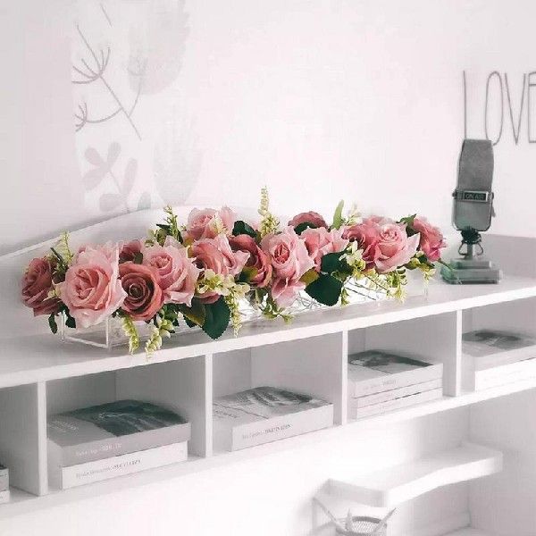 新品22 Holes Long Rectangular Flower Vase Acrylic Decorative