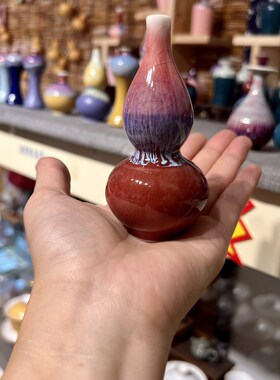 极速陶瓷迷你小花瓶摆件创意家居色釉陶瓷小花瓶水培绿植花器拍2