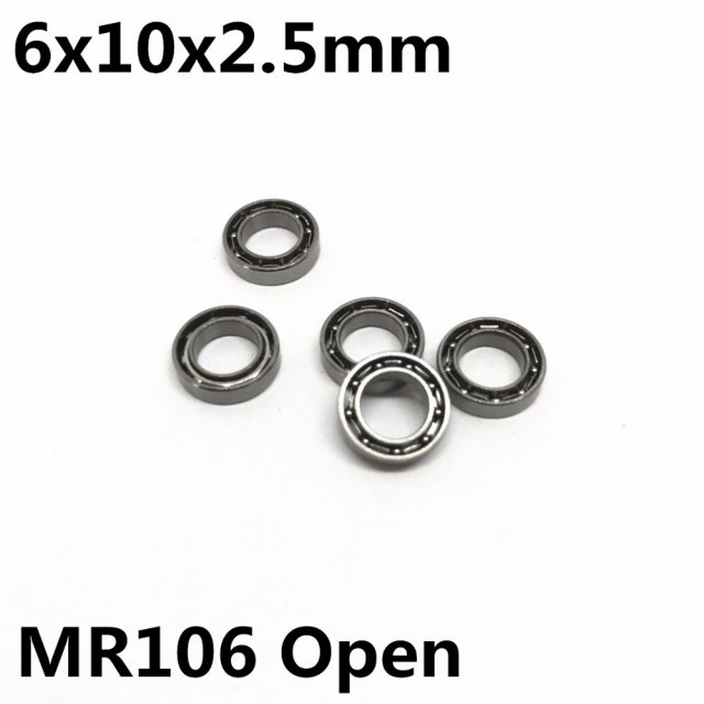 10Pcs MR106 L-1060 6x10x2.5 mm Open Deep Groove Ball Bearing