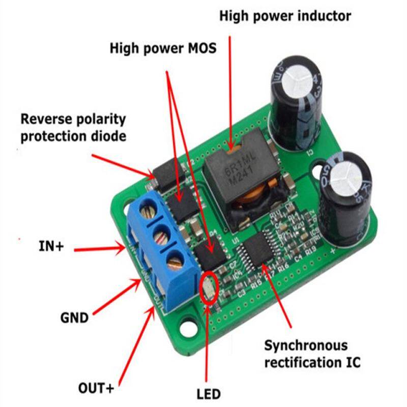 24 V/12 V For 5 V/5A 25 W DC-DC Synchronous Step Down Module