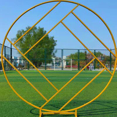 极速新款婚庆铁艺圆菱形舞台拱门屏风婚礼布置装饰迎宾区摆件橱窗