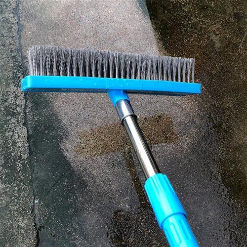 长柄不锈钢丝地板刷加长伸缩手柄院子户外青苔水池水泥地硬毛钢刷