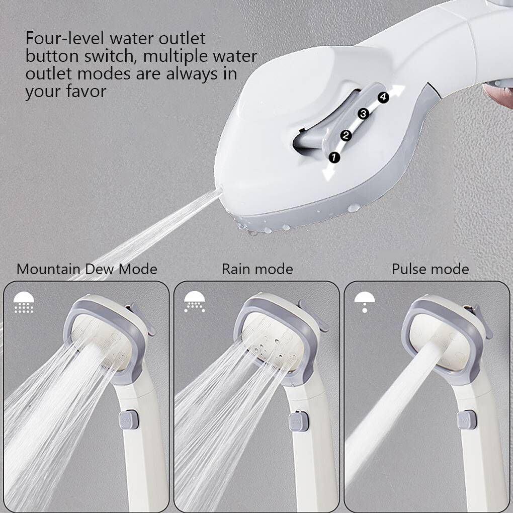 4 Modes Bath Shower Filter Adjustable Jetting Shower Head